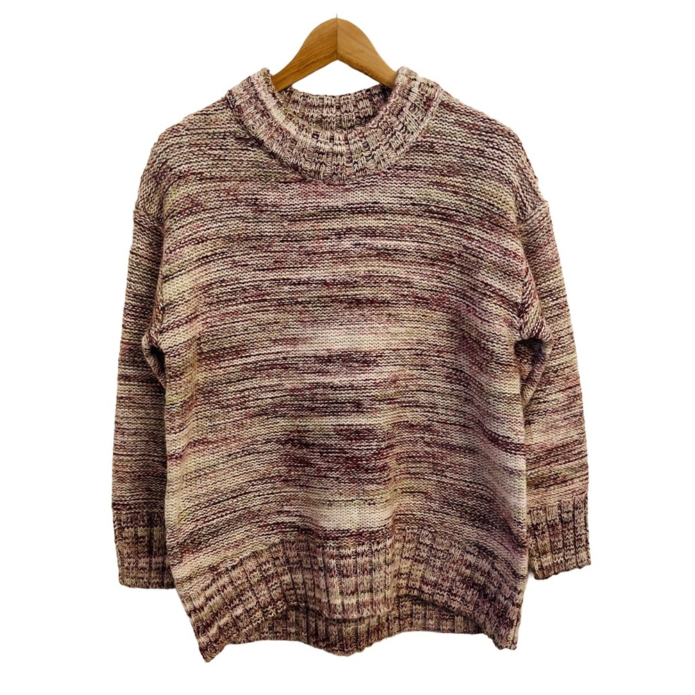 Old Navy Space Dye Chunky Crewneck Sweater S Pink Green